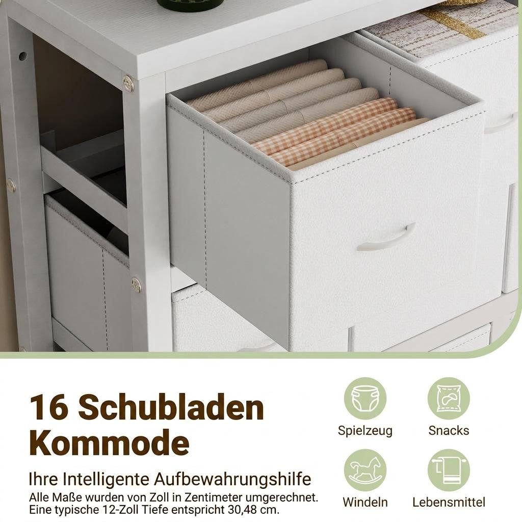 GarveeMore Kommode Aufbewahrungsschrank mit 16 Schubladen 103*30*130cm – Bild 5 von 5
