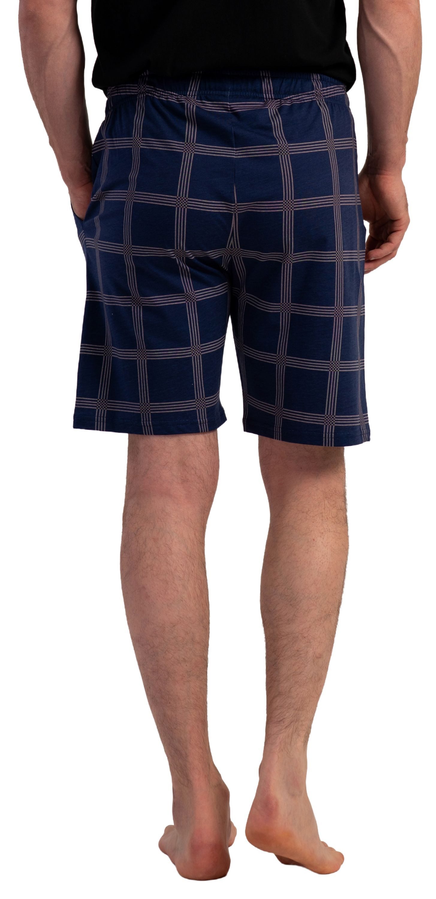 Vienetta Pyjamashorts Man (1-tlg., 1-teilig) Herren Schlafhose kurz Shorts Relaxhose Homewearhose Baumwolle