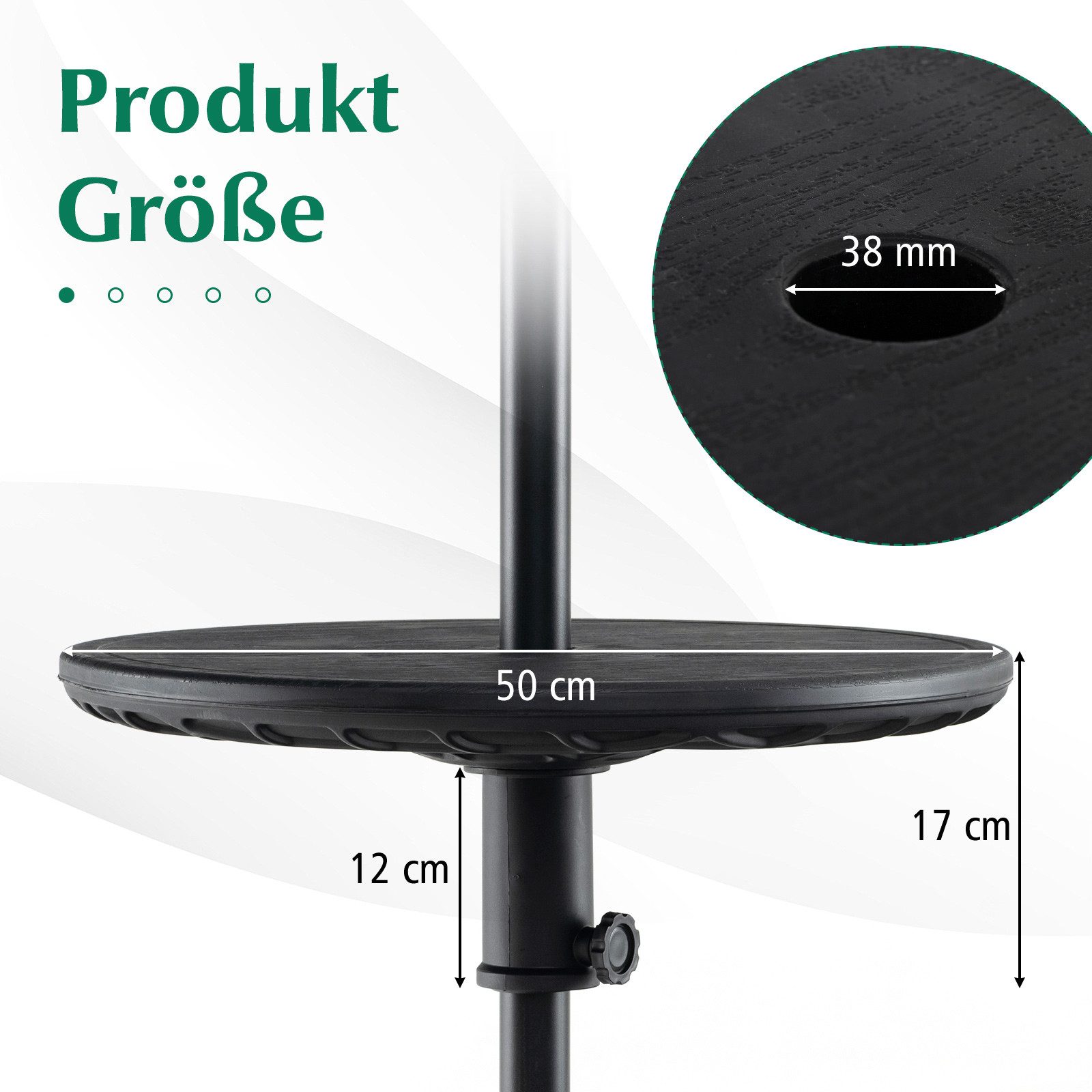 COSTWAY Gartentisch, Ø50cm Schirmtisch mit 38mm günstig online kaufen