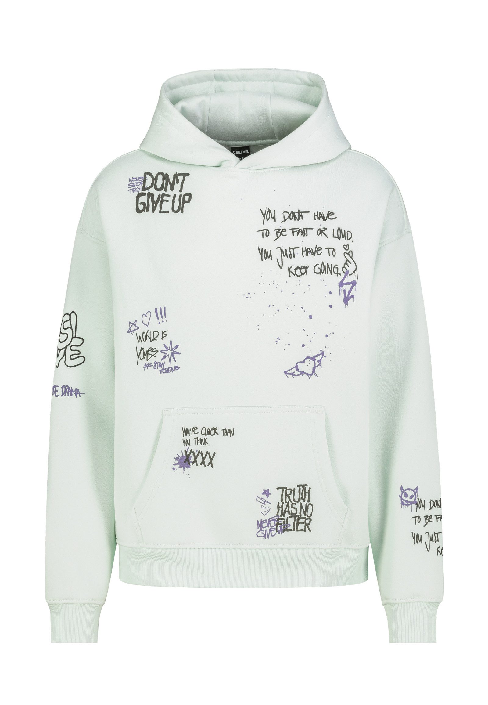 SUBLEVEL Kapuzenpullover Herren Kapuzenpullover mit Print Allover bequem Sw günstig online kaufen