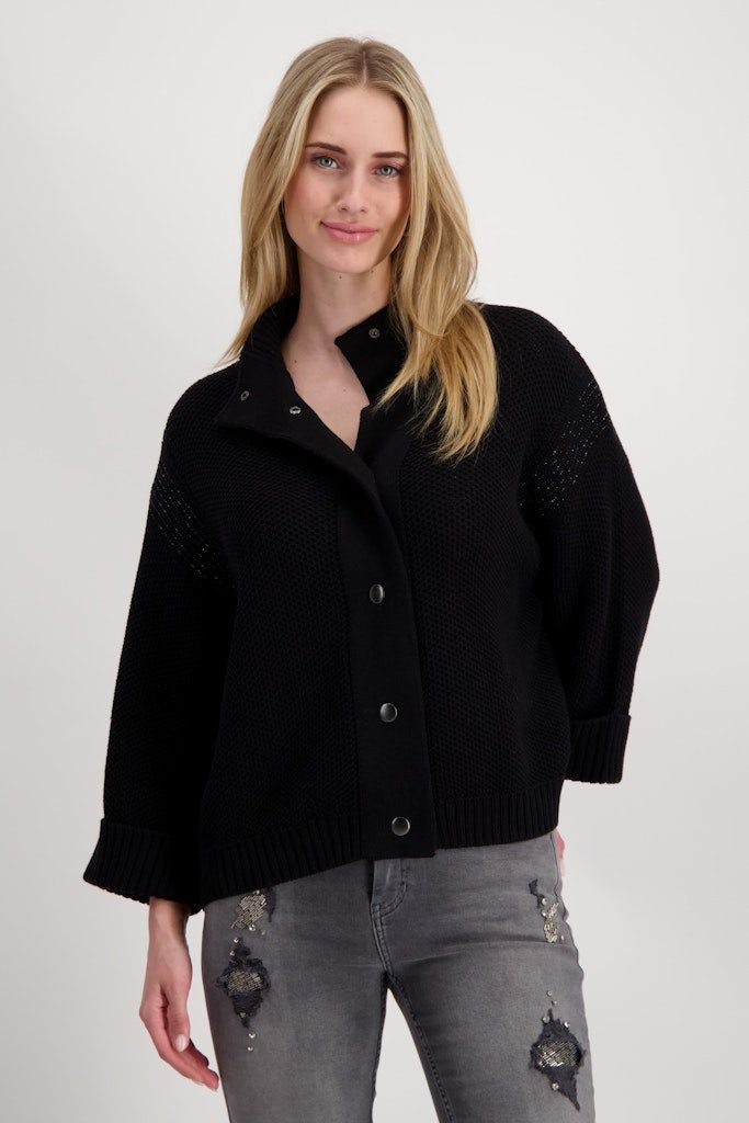 Monari Wolljacke Strickjacke Mit dekorativem Wabenmuster günstig online kaufen