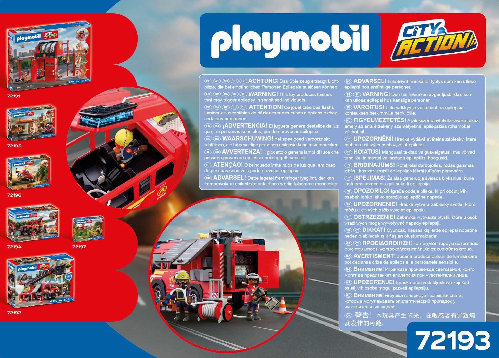 Playmobil® Feuerwehr-Rüstfahrzeug (72193), City Action Konstruktions-Spielset, mit Licht- und Soundeffekten