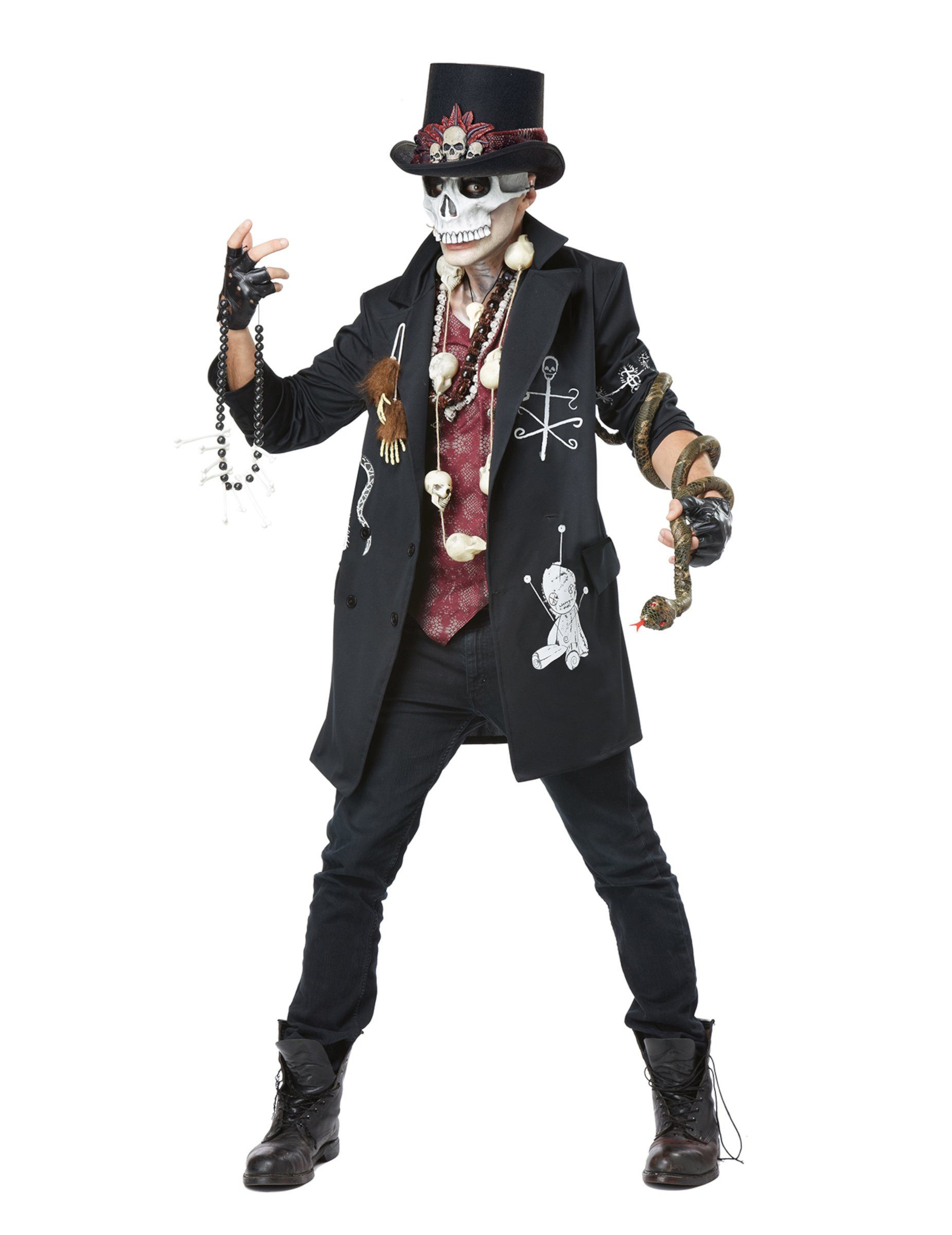 California Costumes Monster-Kostüm Voodoo Kostüm Priester in Übergröße für Herren