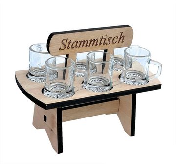 DanDiBo Schnapsglas Schnapsbrett 20 cm mit Gravur Stammtisch mit 6 Gläser Schnapslatte Schnapsleiste, prima als Geschenk für den Freund / Mann daheim