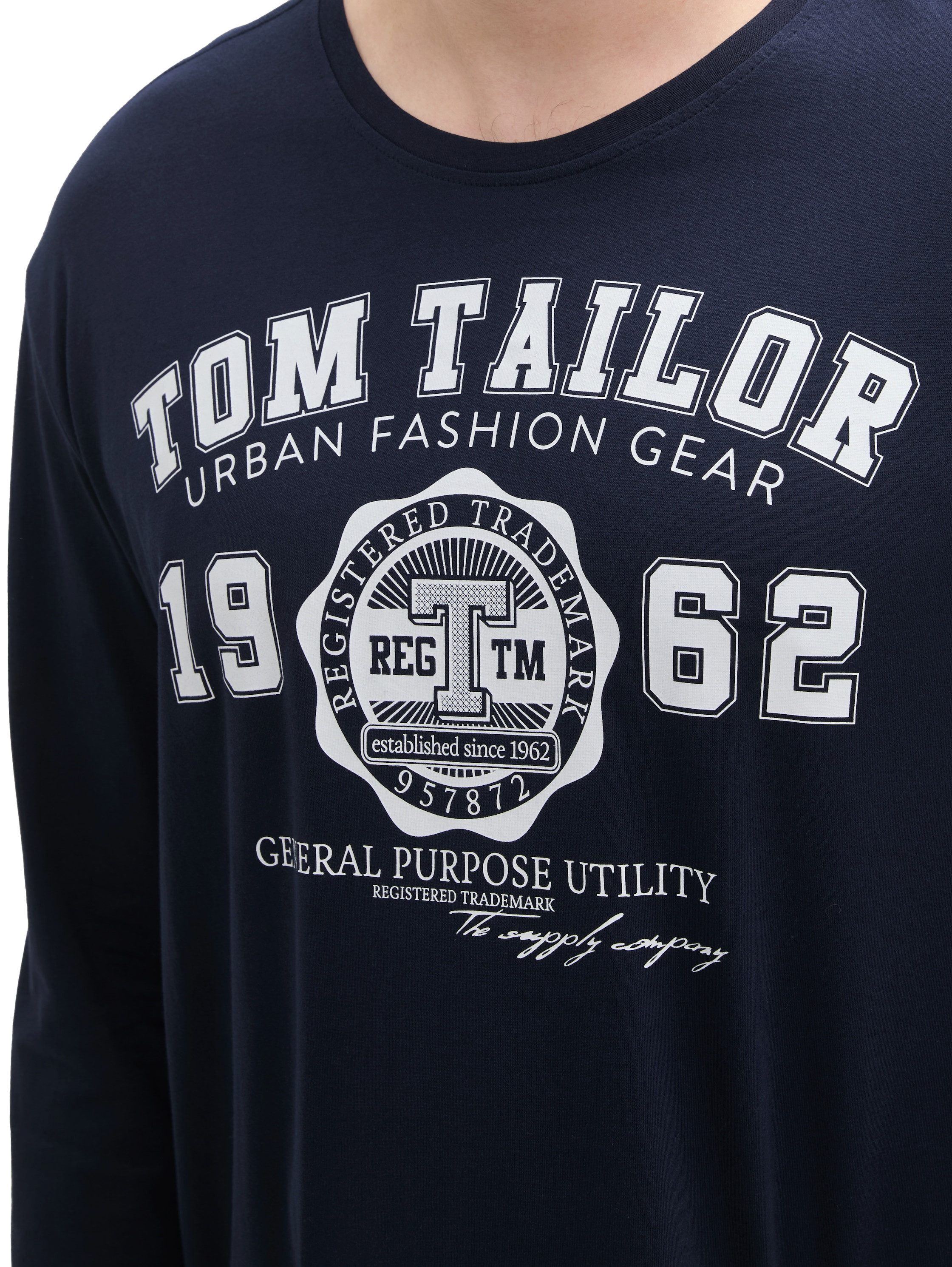 TOM TAILOR PLUS Langarmshirt mit Print/Große Größen