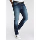 DELMAO Stretch-Jeans "Reed" gerader Beinschnitt, Used-Look-Waschung, niedrige Leibhöhe