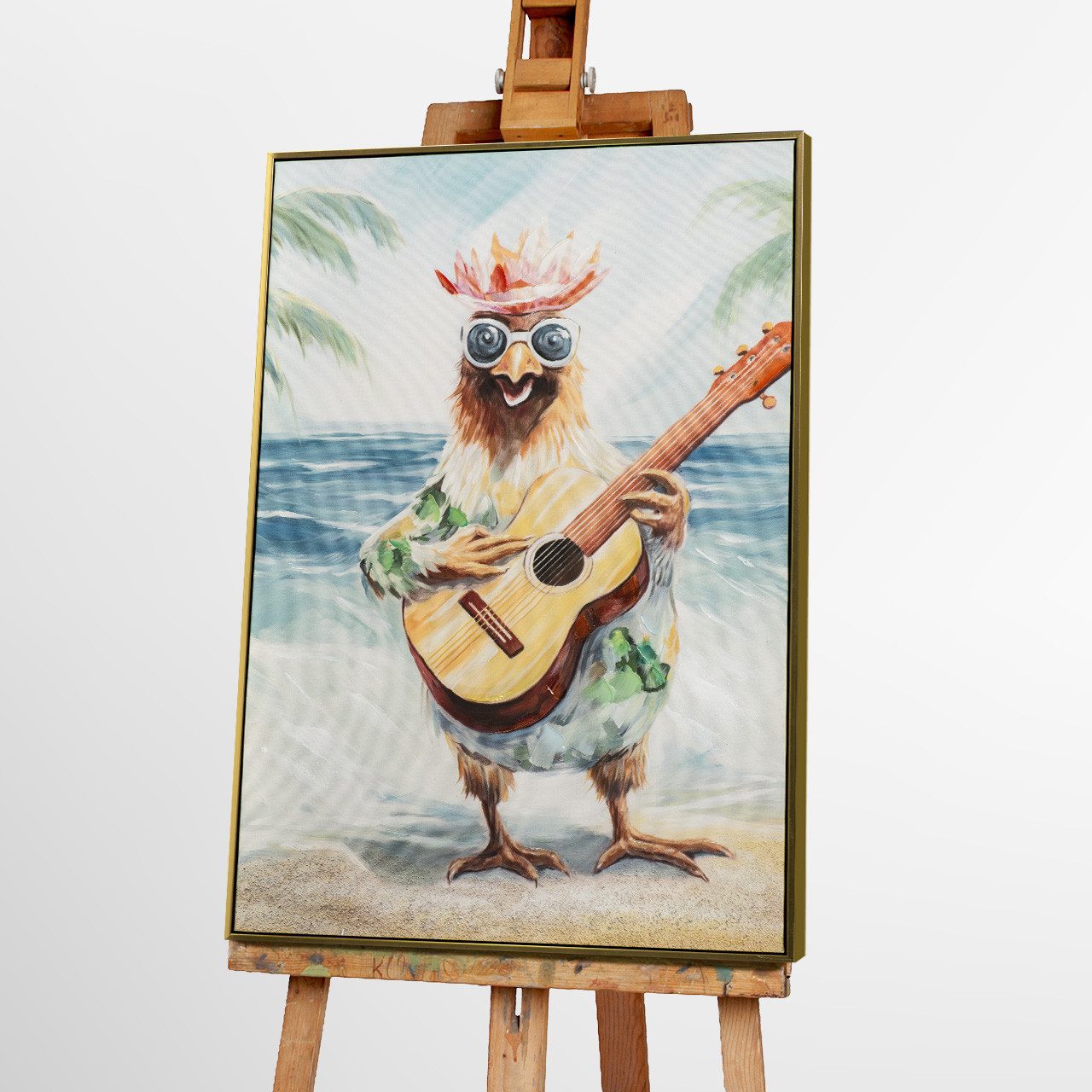 ArtUniverse Gemälde Leinwandbild On The Beach 60 x 90 cm, Tiermotiv