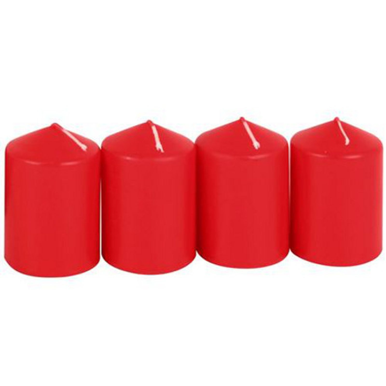 BURI Adventskerze Adventskranzkerzen rot 4er-Set Weihnachtskerze Stumpen Wachskerze – Bild 2 von 2