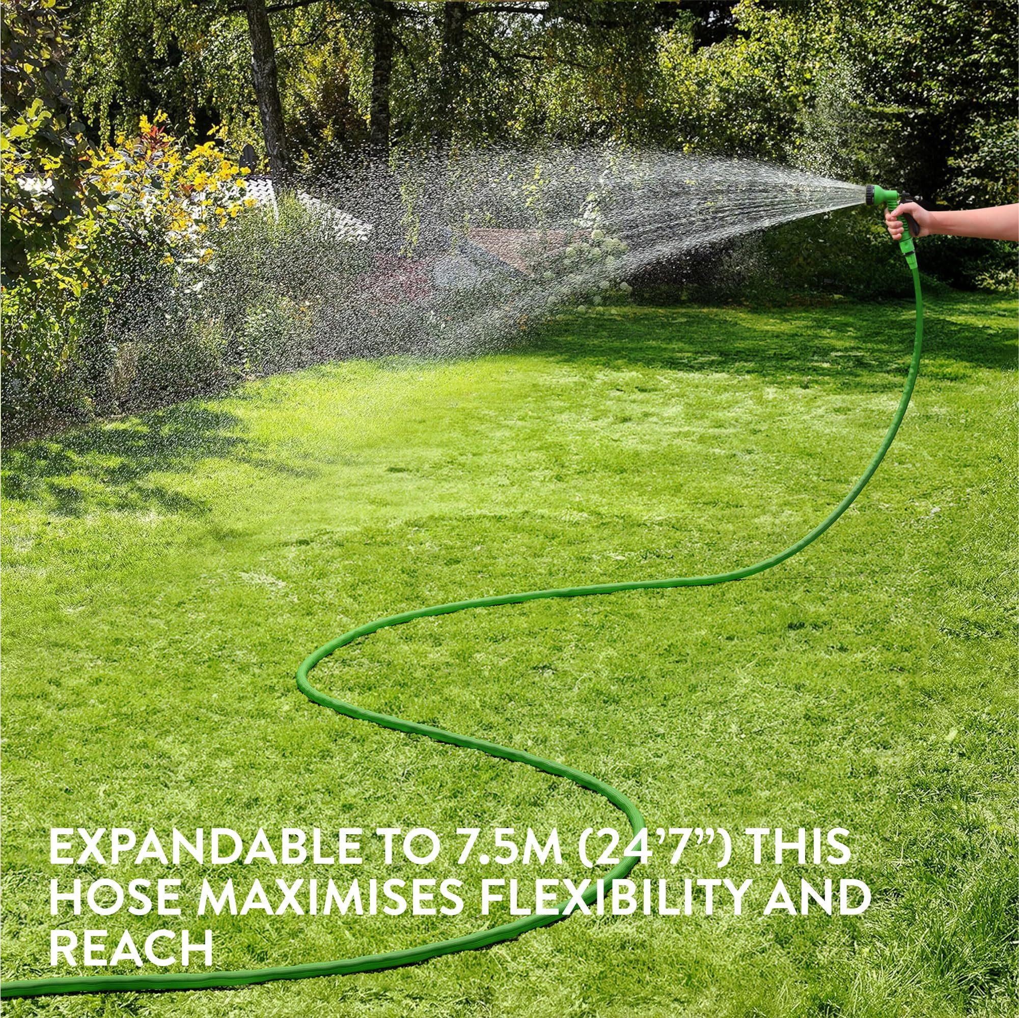 Navaris Gartenschlauch Navaris Gartenschlauch flexibel 3,75-7,5 m mit 7 Funktionen
