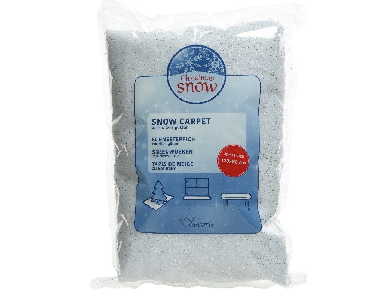 Kaemingk Weihnachtsbaumdecke Schneeteppich Polyester Silberglitter L.120cm günstig online kaufen