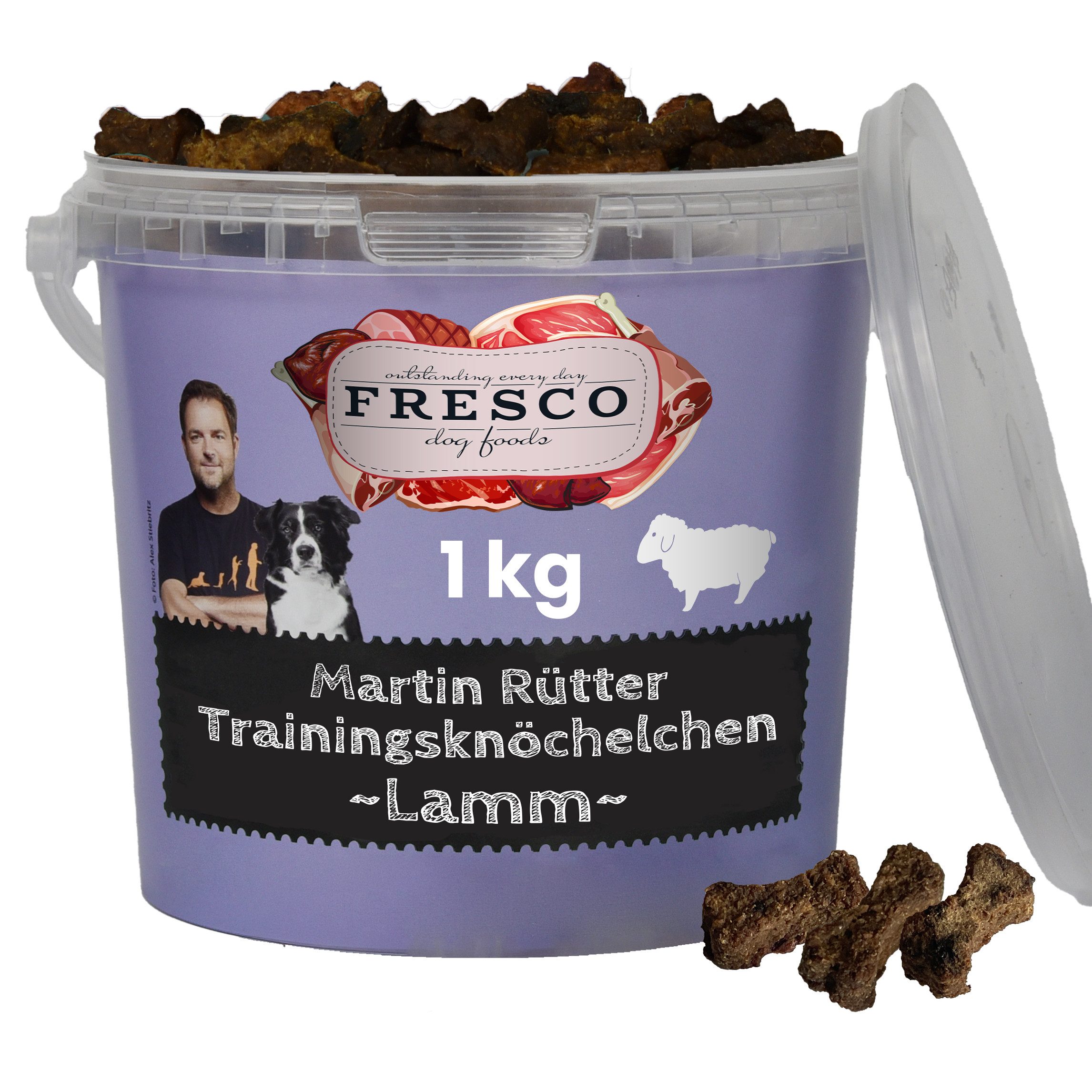 Fresco Dog Martin Rütter Trainingsknöchelchen Lamm 1kg, gesunde Hunde Leckerli, Snack für: Hunde, Hypoallergen, getreidefrei & zuckerfrei