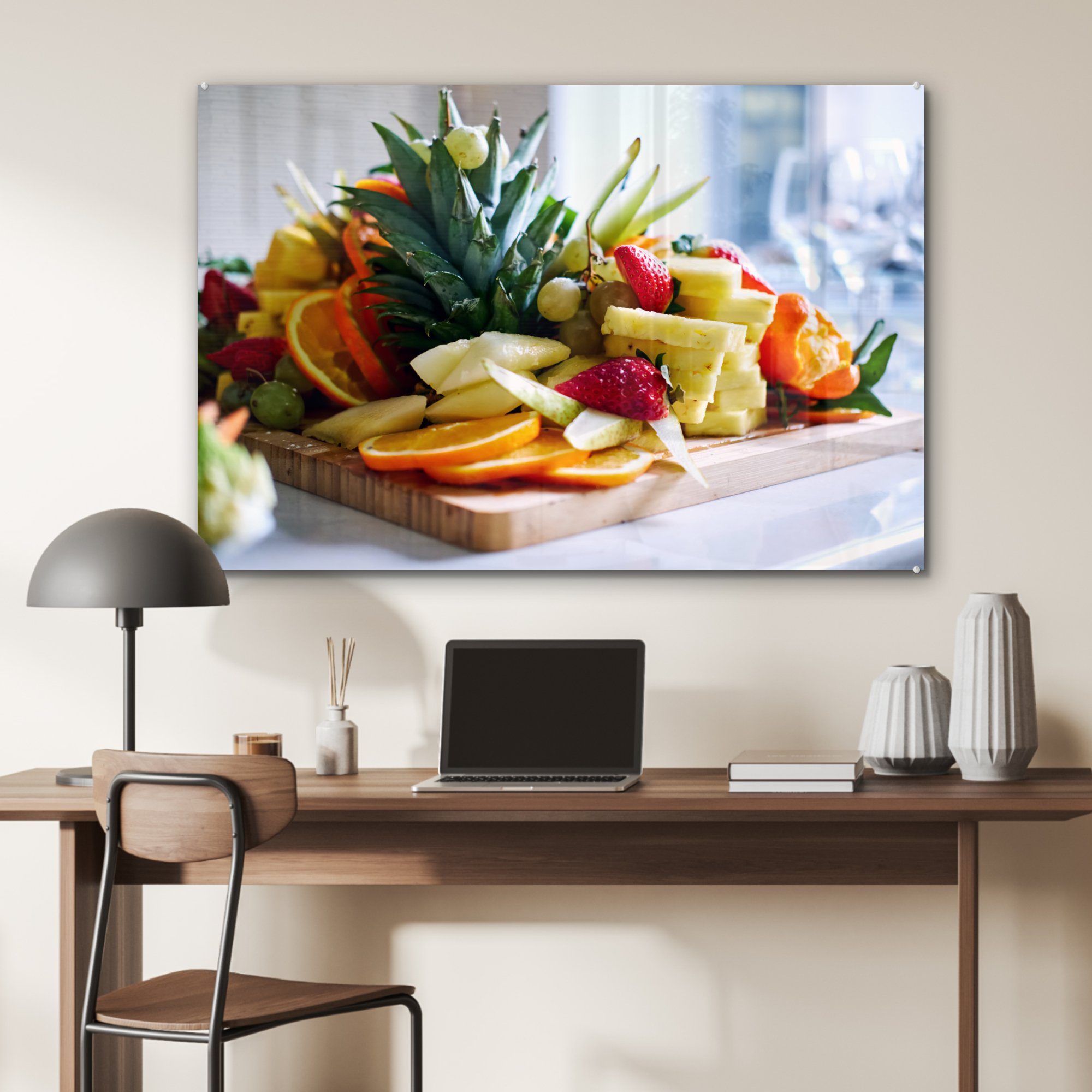 Lebensmittel, & Acrylglasbild MuchoWow Schlafzimmer - Wohnzimmer St), Obst (1 Schneidebrett Acrylglasbilder -
