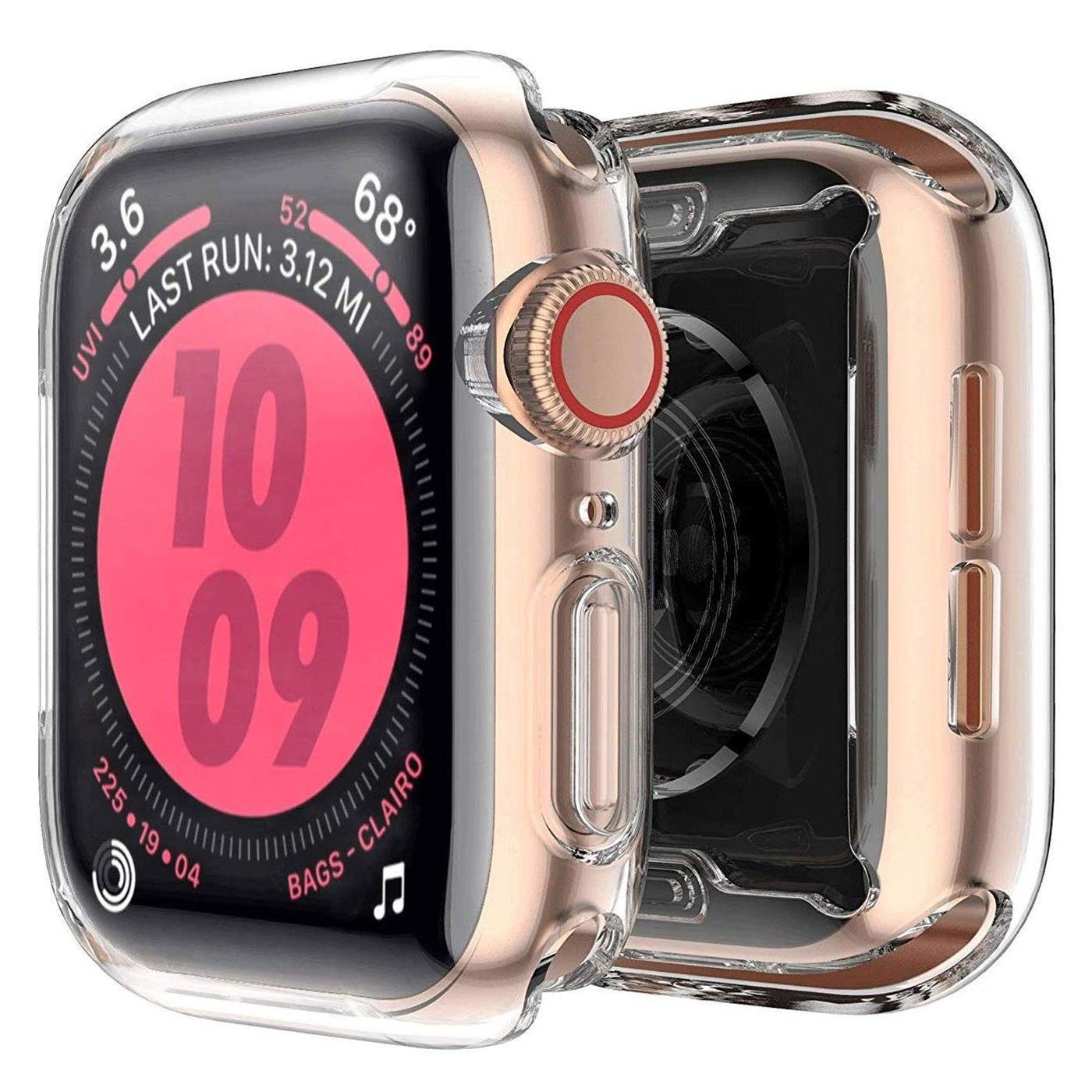 CoolGadget Smartwatch-Hülle Silikon Full TPU Cover mit Displayschutz 3,8 cm, Schutzhülle 38mm für Apple Watch Series 1 2 3