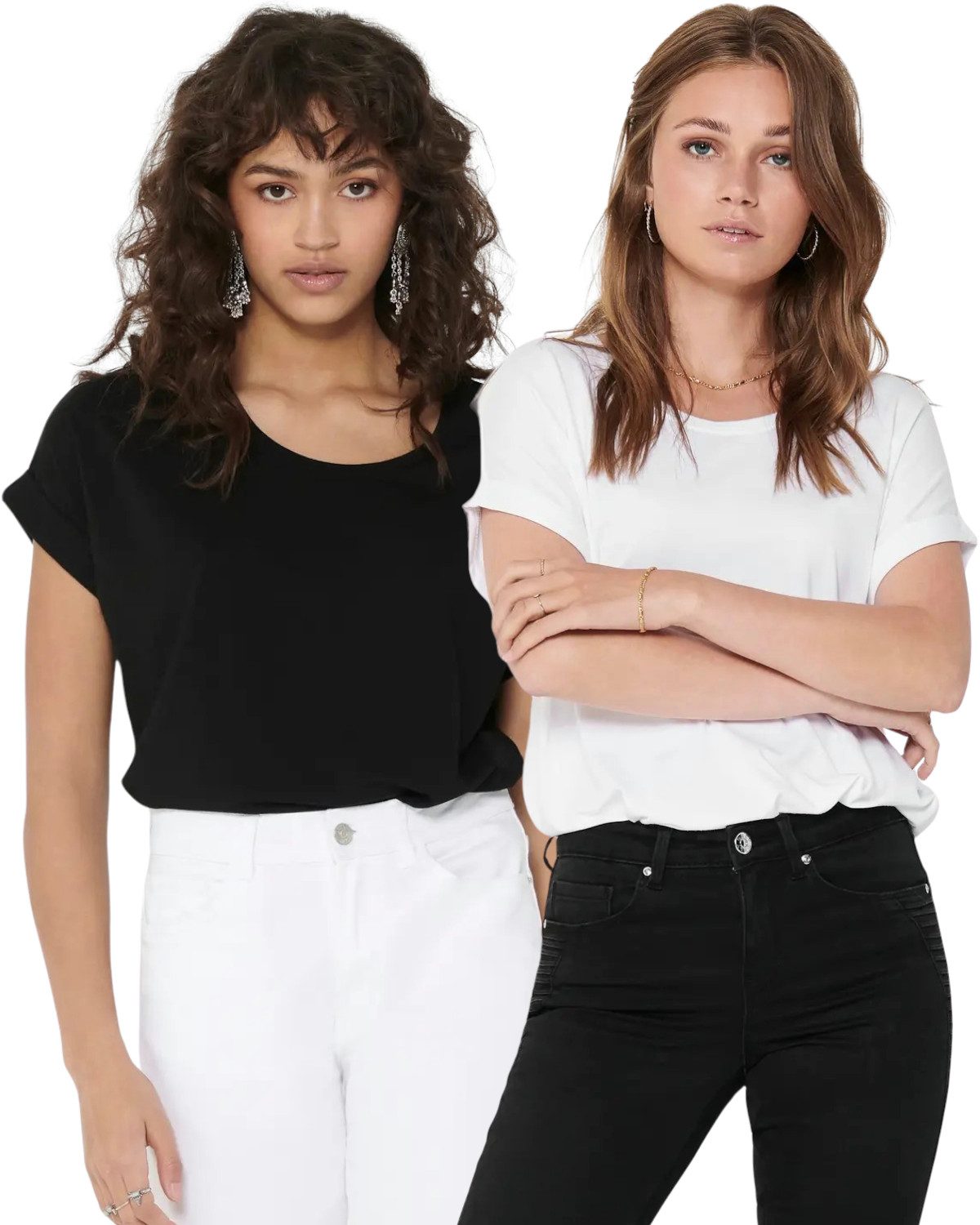 T-Shirt Stilvolles Basic Shirt mit Rundhalsausschnitt