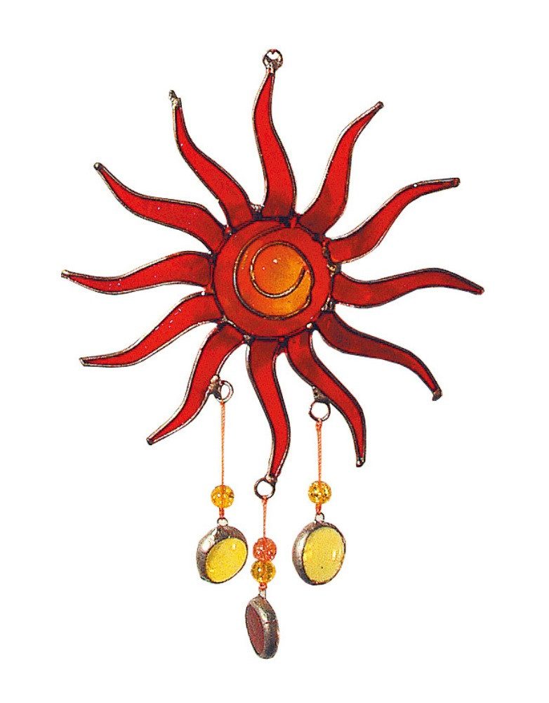 Saraswati Hängedekoration Suncatcher "Sonne" Fiberglas rot 15cm