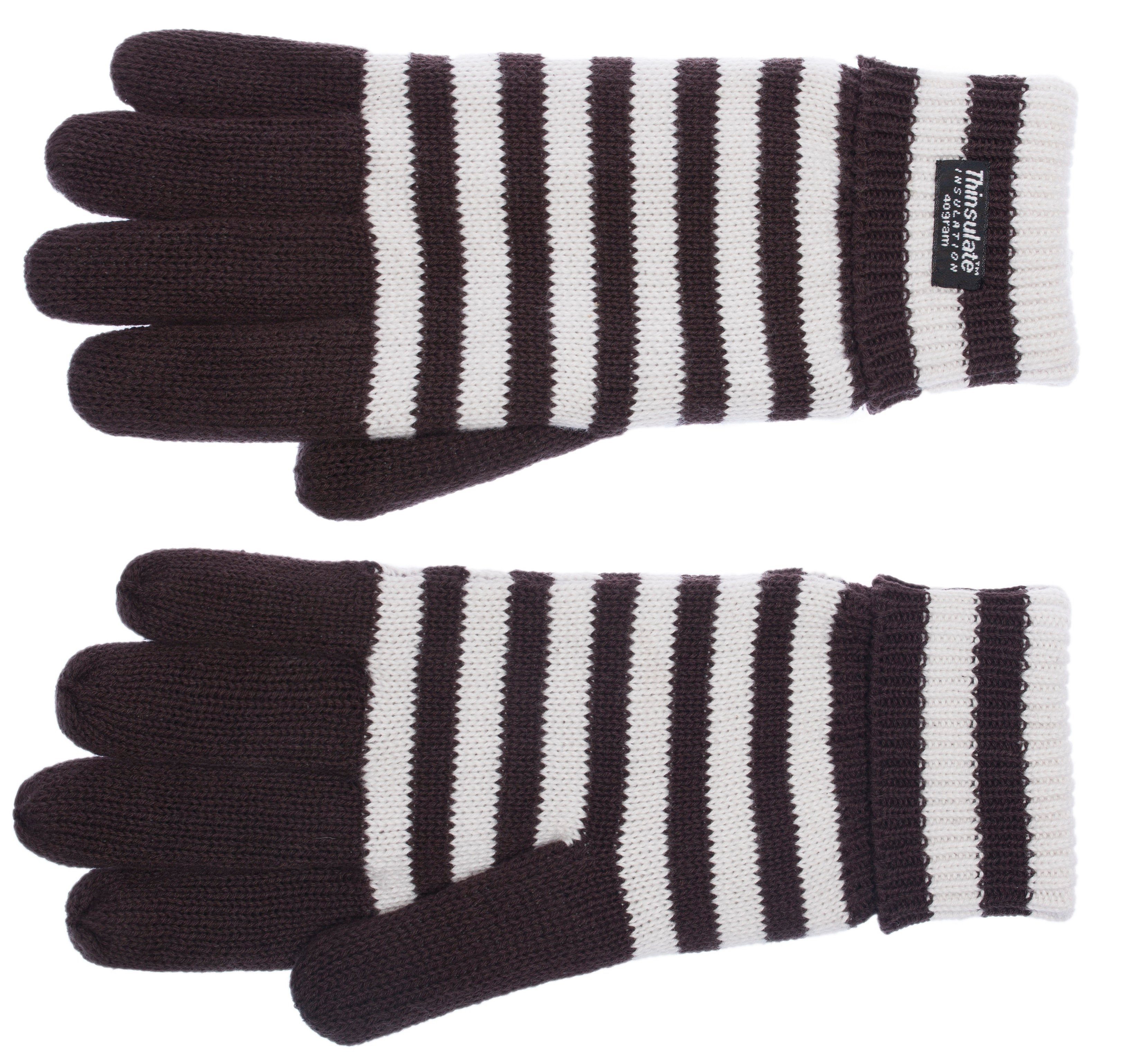 Strickhandschuhe braun-weiß Herren-2805 EEM