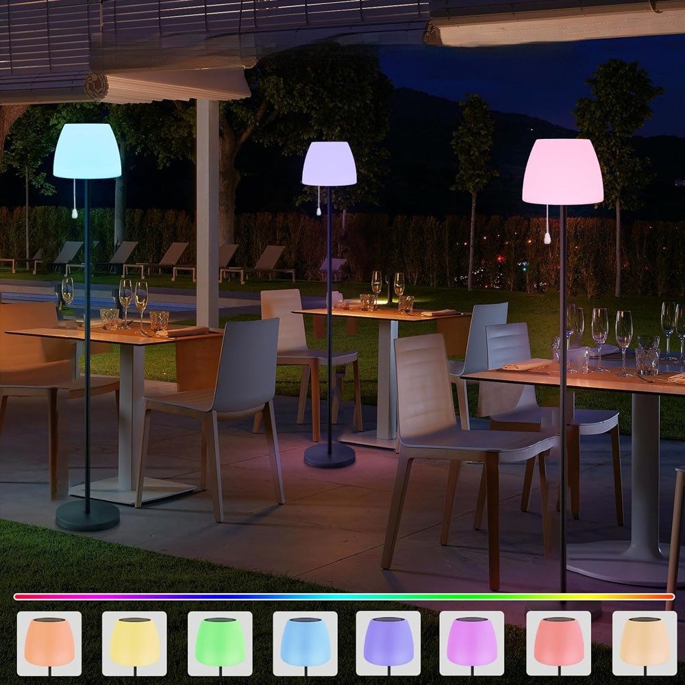 LED Solarleuchte Outdoor Solar Stehlampe Solarlampen Dimmbar Stehleuchte USB Aufladbar