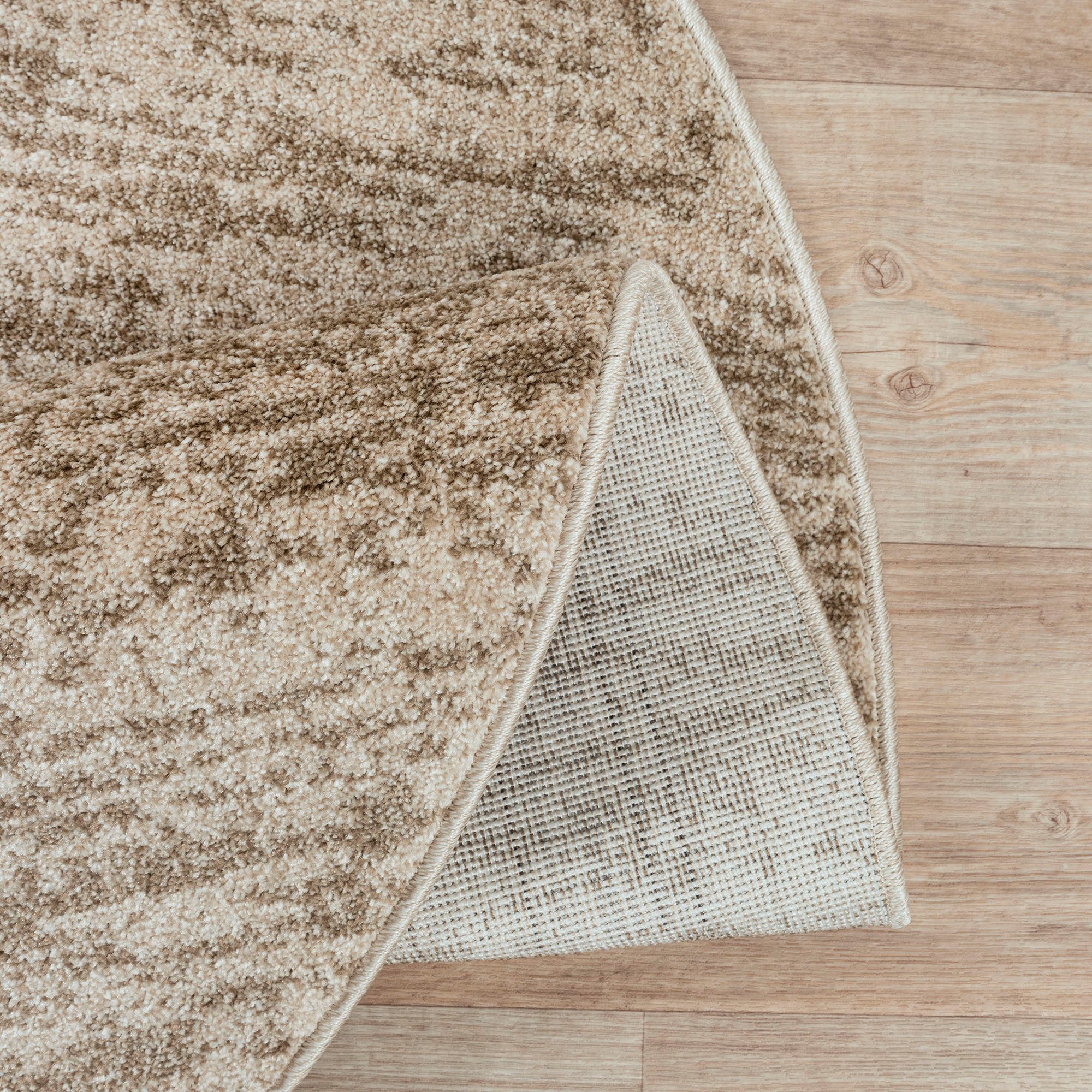 Sanat Teppich Oslo, rund, Höhe: 10 mm, meliert robuster Kurzflor, Wohnzimmer, Schlafzimmer, auch als Läufer