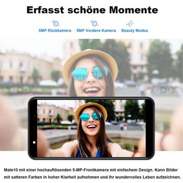 XGODY Mate 10, 1GB RAM, 8GB ROM, Dual-SIM,3G Smartphone (12,70 cm/5 Zoll, 8 GB Speicherplatz, 5 MP Kamera, Android 8.1, Gesichtserkennung, Erweiterung Speicher Max. 256GB)