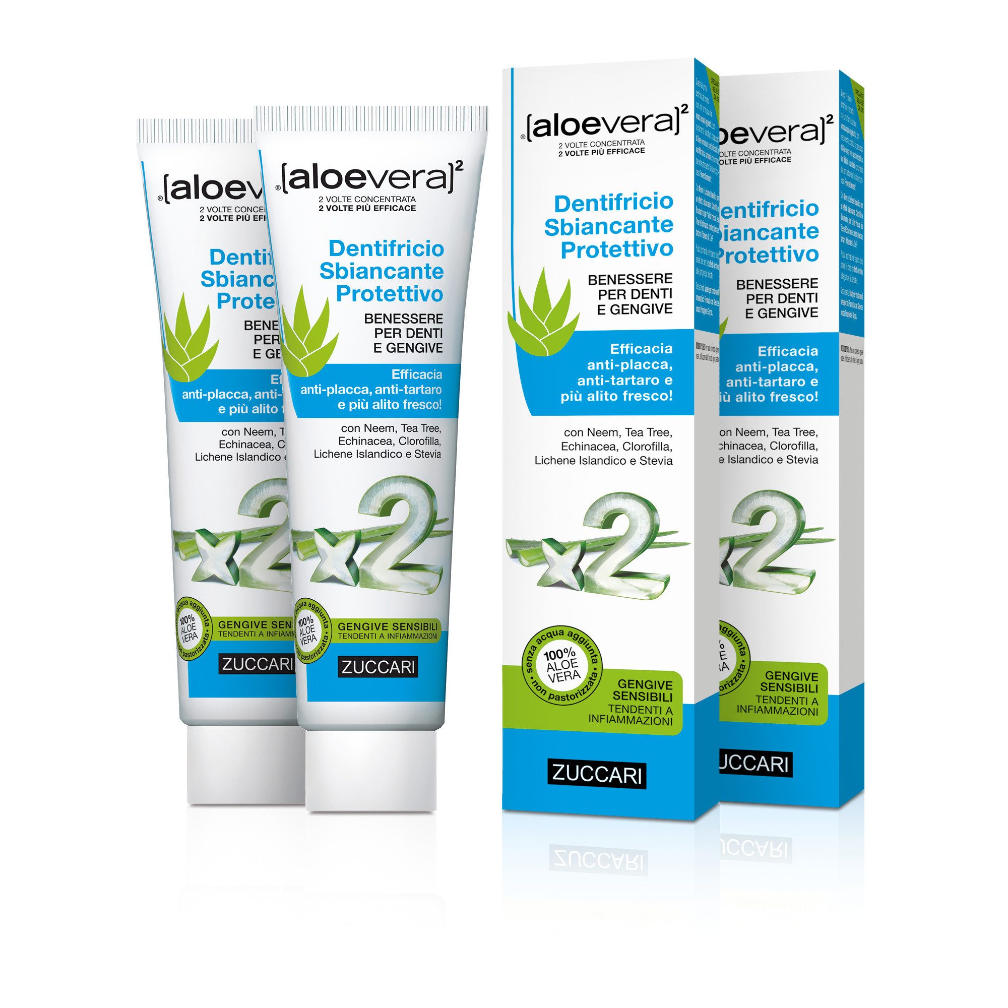 [aloevera]2 Зубная паста [aloevera]2 schützende Whitening Зубная паста von Zuccari, (zur Zahnaufhellung (Bleaching) und -reinigung mit einen frischen Atem – Homöopathie)