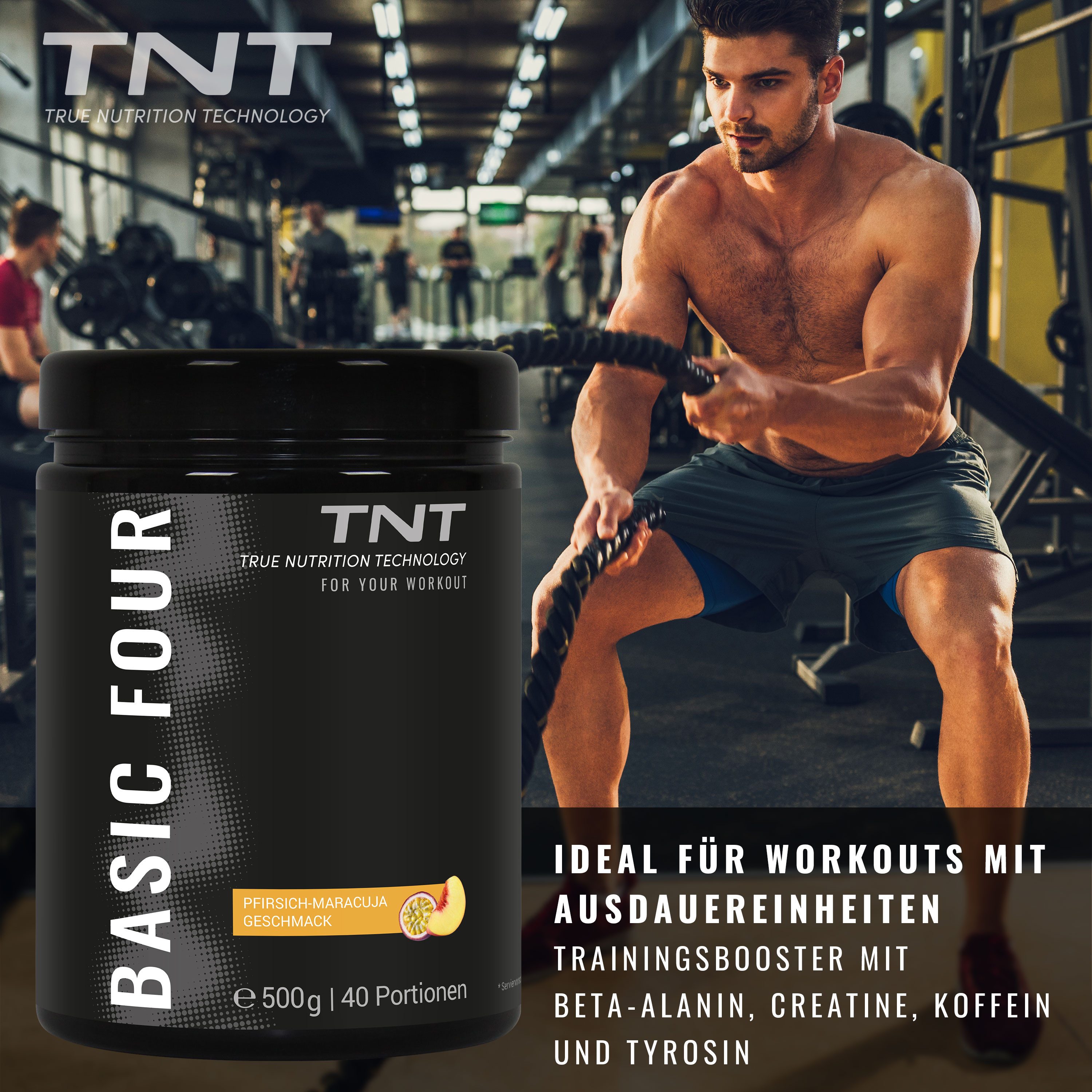 TNT (True Nutrition Technology) Basic Four - mit Tyrosin, Beta-Alanin, Creatine und Koffein Pulver