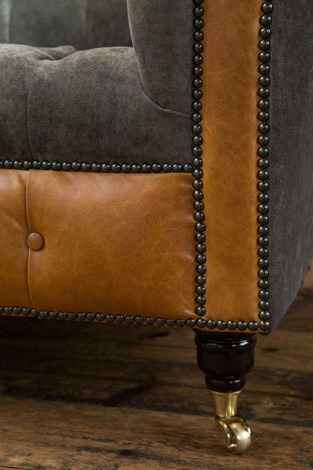 JVmoebel Chesterfield-Sofa, XXL Sofas Chesterfield Luxus Leder Sitzer Sofa Design Polster 4