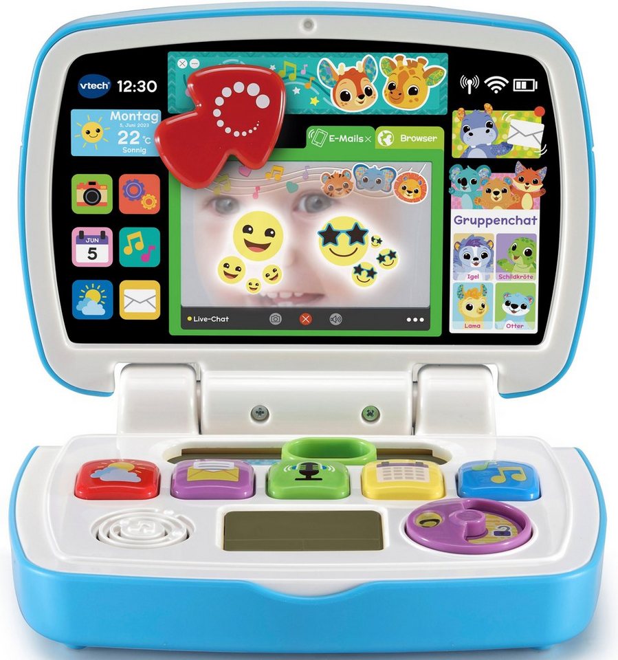 Vtech® Kindercomputer Vtech Baby, Tierfreunde-Laptop, 5 interaktive Tasten:  Wetter, Emails, Podcast/Radio, Kalender und Musik