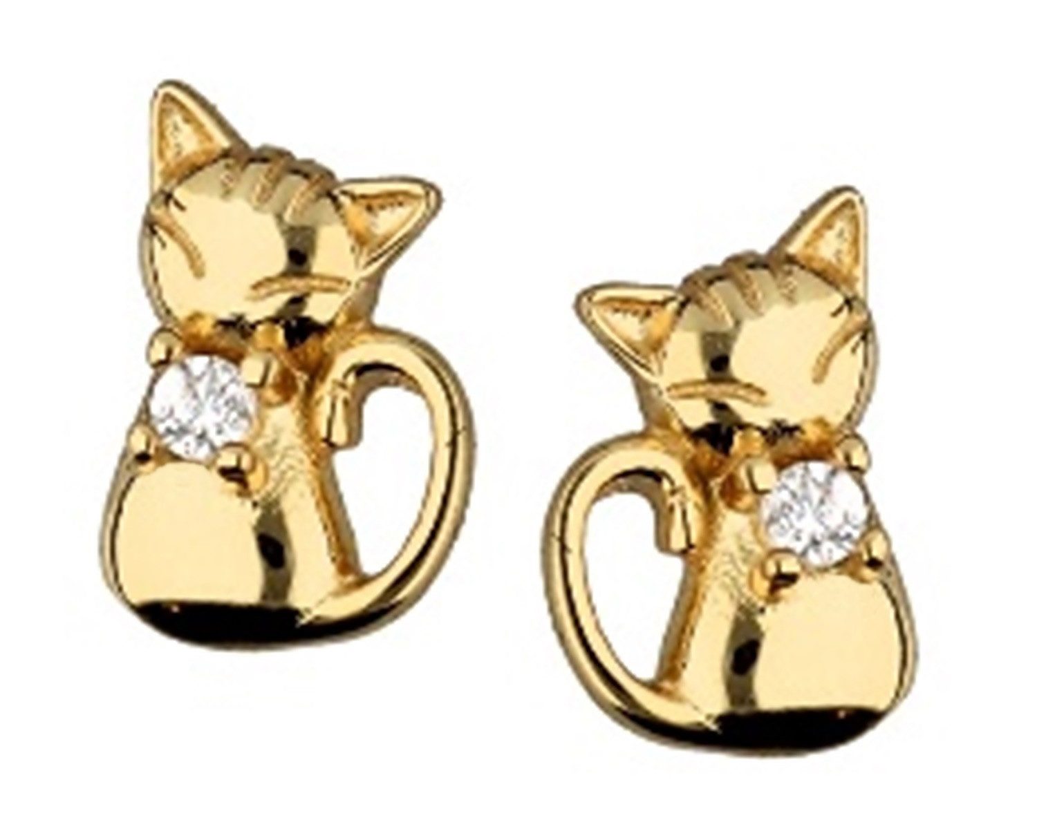 Goldene Hufeisen Paar Ohrstecker Katze Gold günstig online kaufen