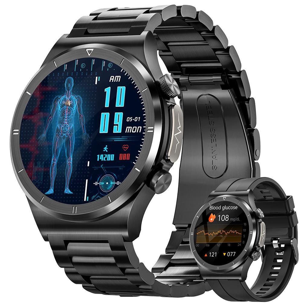 Smartwatch Herren mit ʙʟᴜᴛᴢᴜᴄᴋᴇʀ/ECG+PPG/Blutdruck/BMI-Überwachung Smartwatch