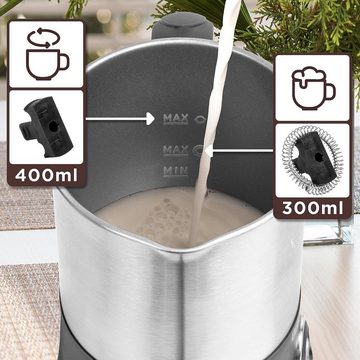 Duronic Milchaufschäumer, MF300 Automatischer Milchaufschäumer, 400 ml Behälter mit Induktion