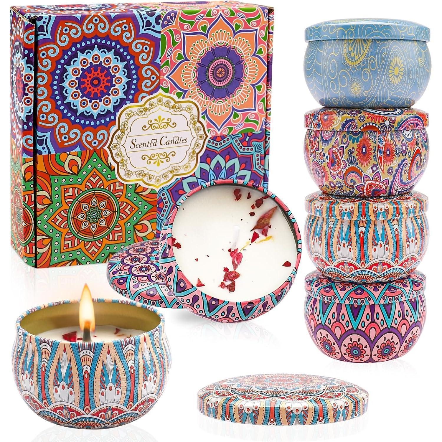 ALLAVA Duftkerze 4er Duftkerzen Geschenkset Sojawachs Kerzenset Aromatherap günstig online kaufen