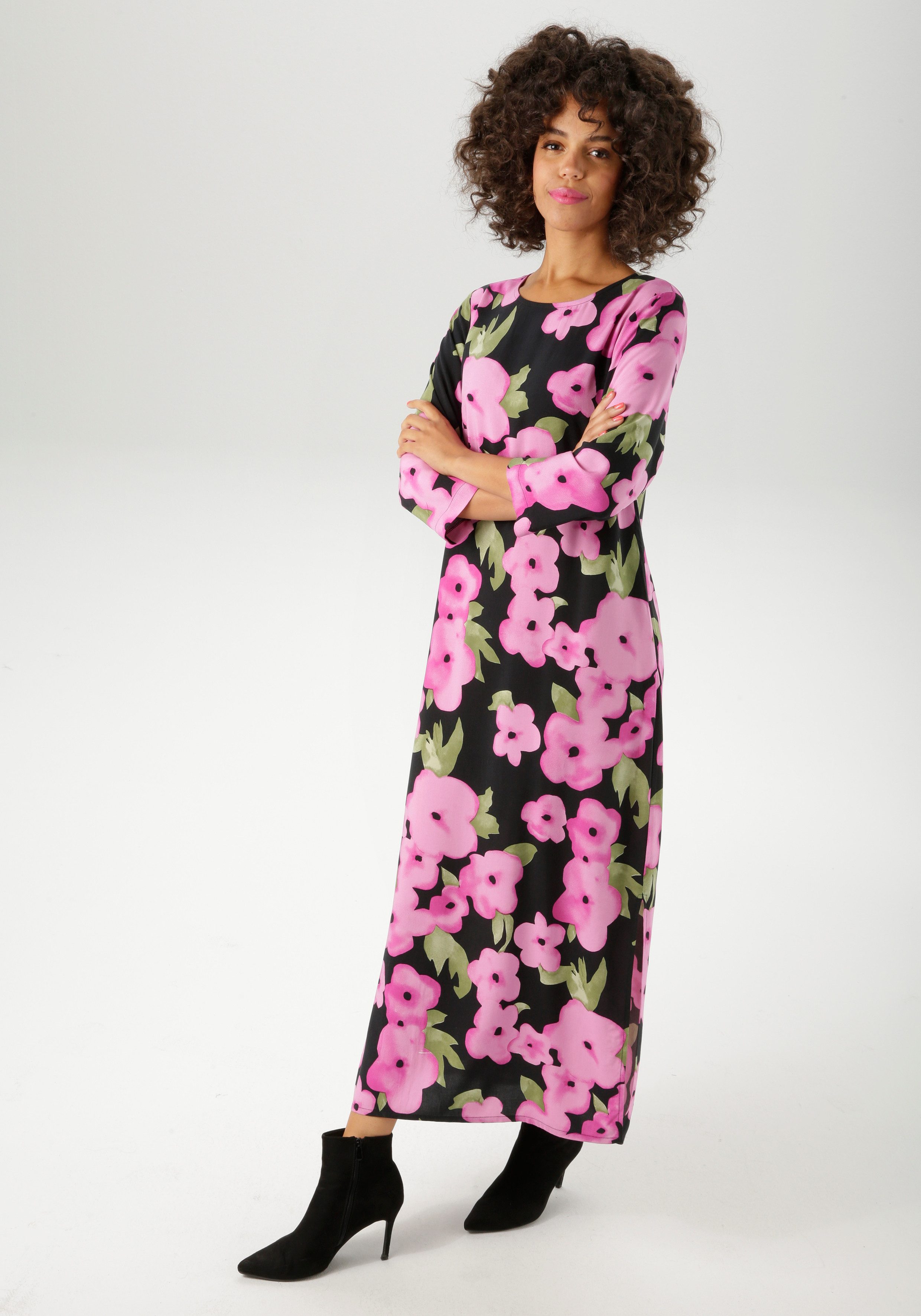 Aniston CASUAL Maxikleid mit farbenfrohen Blumendruck - jedes Teil ein Unik günstig online kaufen