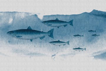 A.S. Création Leinwandbild into the blue, Tiere (1 St), Keilrahmen Bild Unterwasser Welt Fische