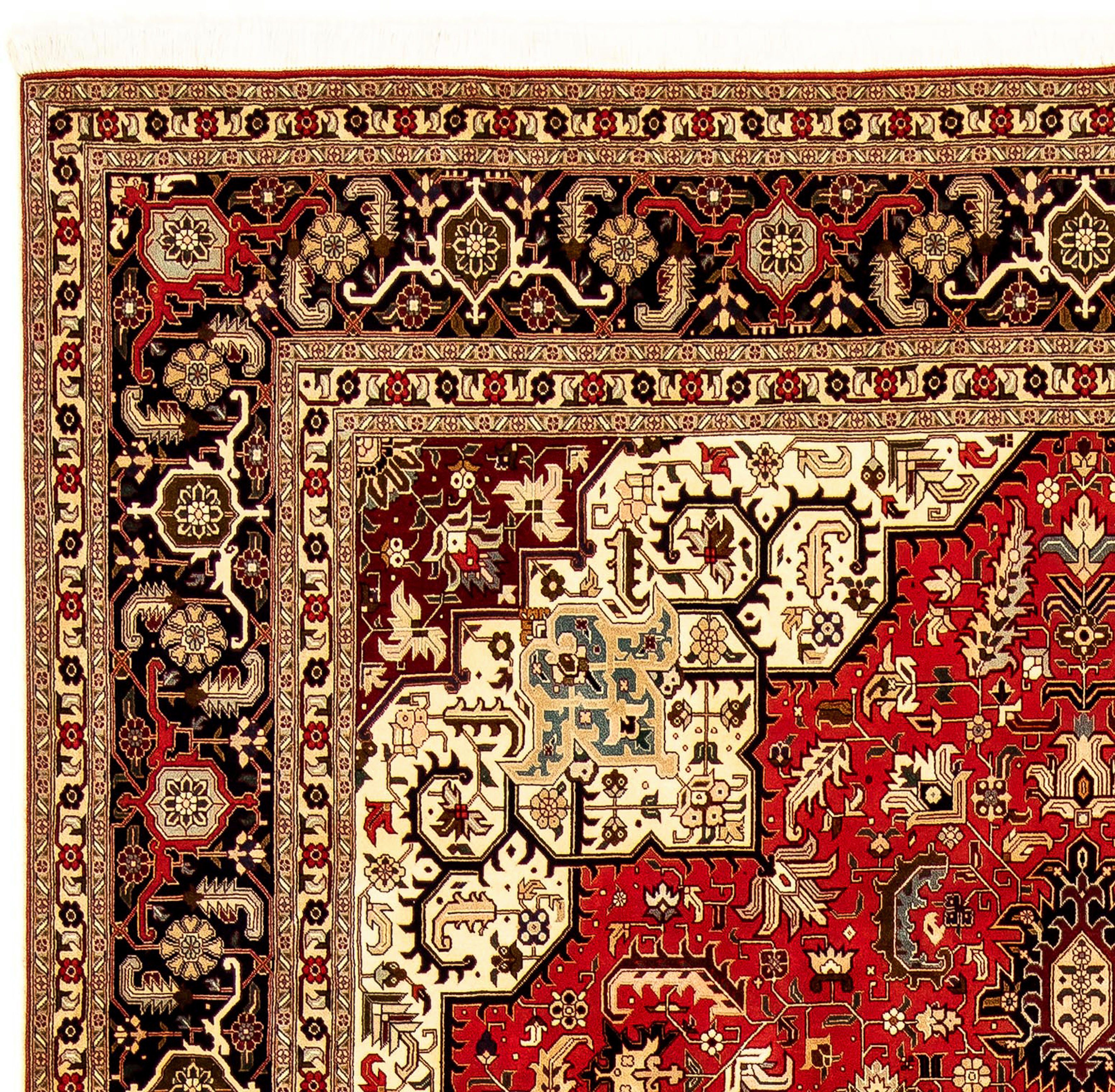 Orientteppich Perser - - mit Royal 348 morgenland, cm - 7 Zertifikat mm, Wohnzimmer, rechteckig, - Handgeknüpft, x 253 rot, Täbriz Einzelstück Höhe