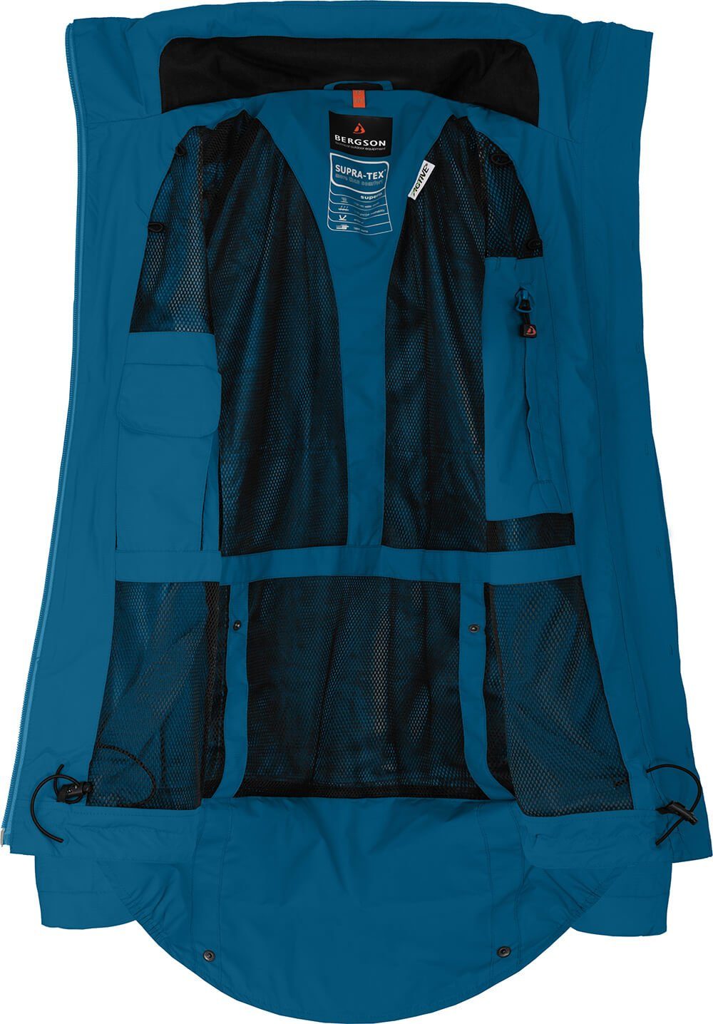 Netzfutter, mm Bergson Wassersäule, 12000 Outdoorjacke Normalgrößen, Damen VALDIVIA blau Rad-Regenjacke, Saphir