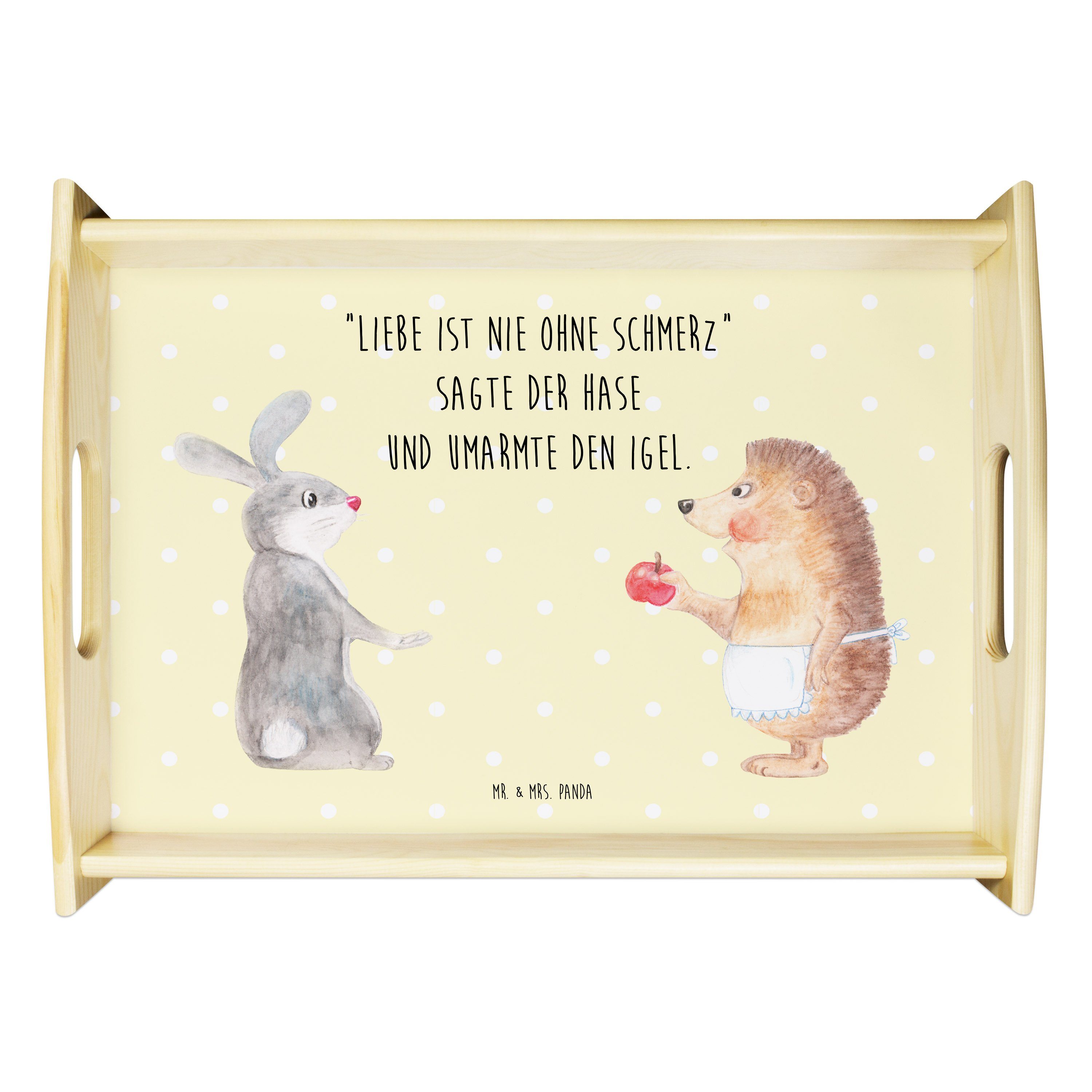 Mr. & Mrs. Panda Tablett Hase Igel Gelb Pastell Geschenk