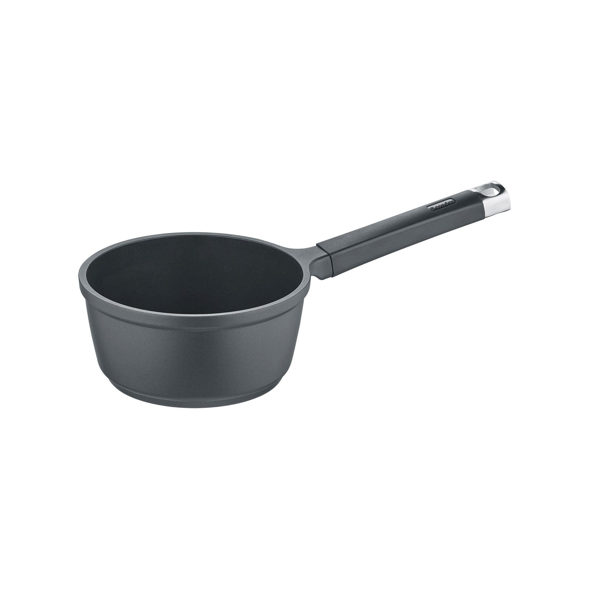 Berndes Kasserolle mit Glasdeckel 16 cm, Aluminium, schwarz - Edition 100, Aluminium-Vakuumdruckguss