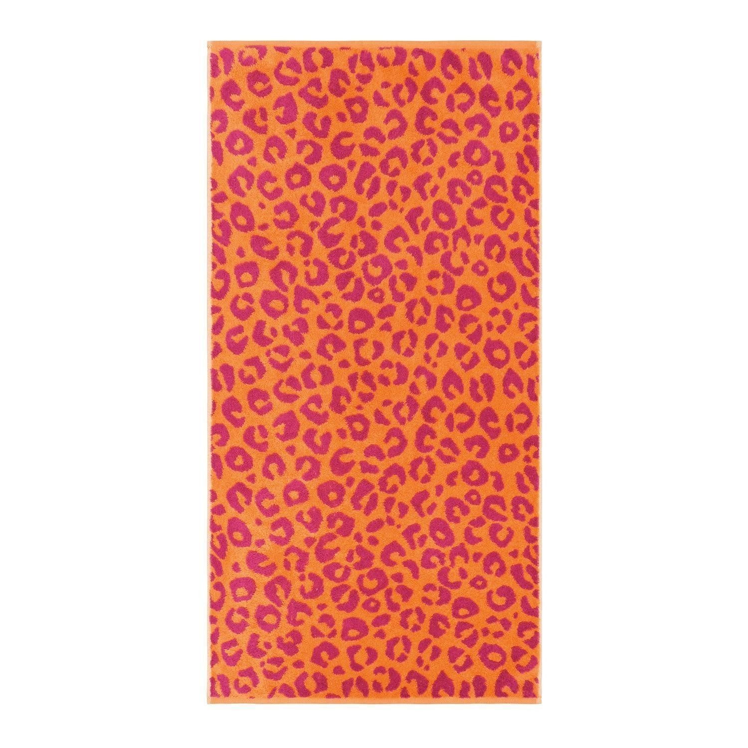 Cawö Handtuch TWO TONE LEO, 50 x 100 cm, Orange, Pink, Baumwolle (1-St), Made in Germany