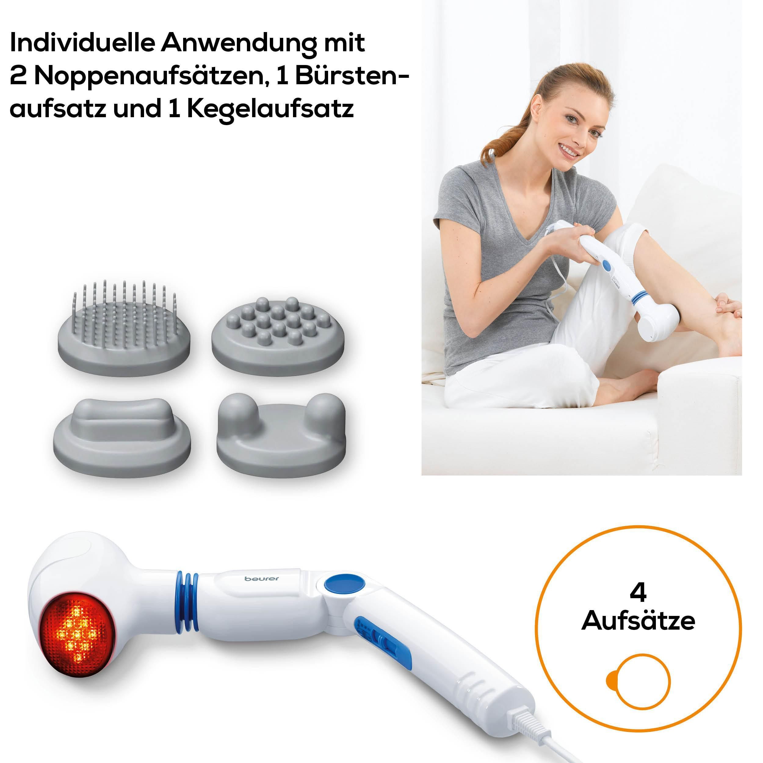BEURER Massagegerät MG 40 für eine wohltuende Vibrationsmassage mit Infrarotwärme, Ideal für gezielte und punktuelle Massagen an Rücken, Armen, Beinen – Bild 5 von 5