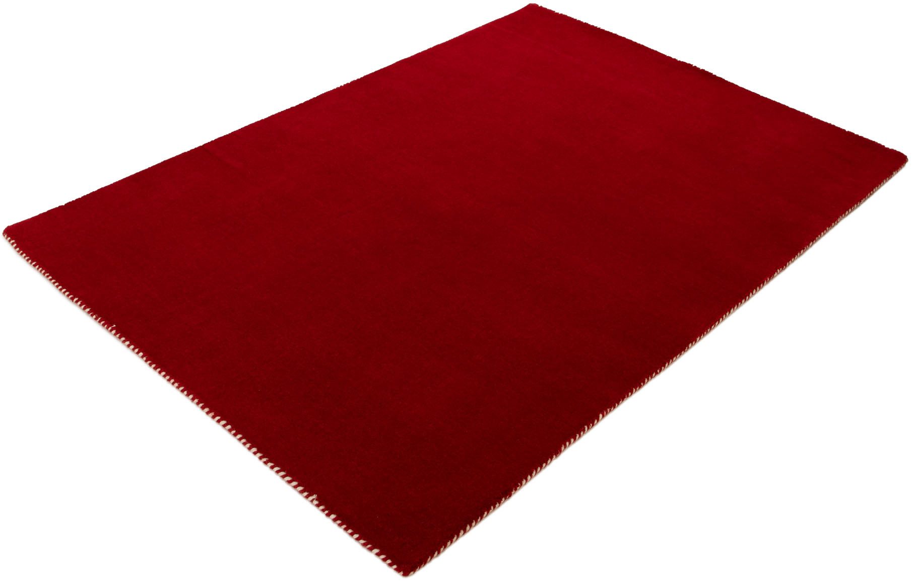 carpetfine Wollteppich Gabbeh Lola Uni, rechteckig, Höhe: 14 mm, mit natürlichem Pflanzenmaterial von Hand gewebt, auch in Rund