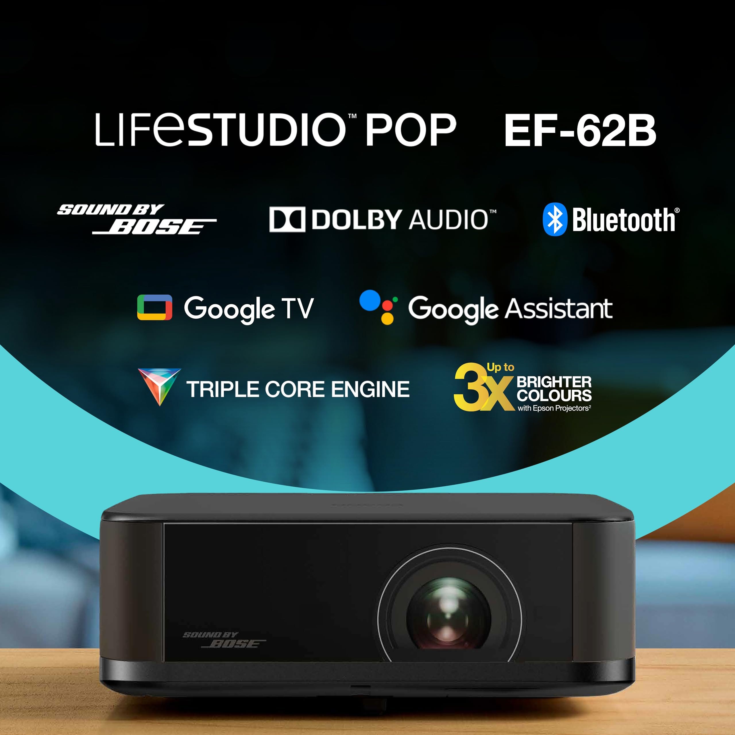 Epson EF62B Beamer (1440p HD Home Projektor, 3000 Lumen)