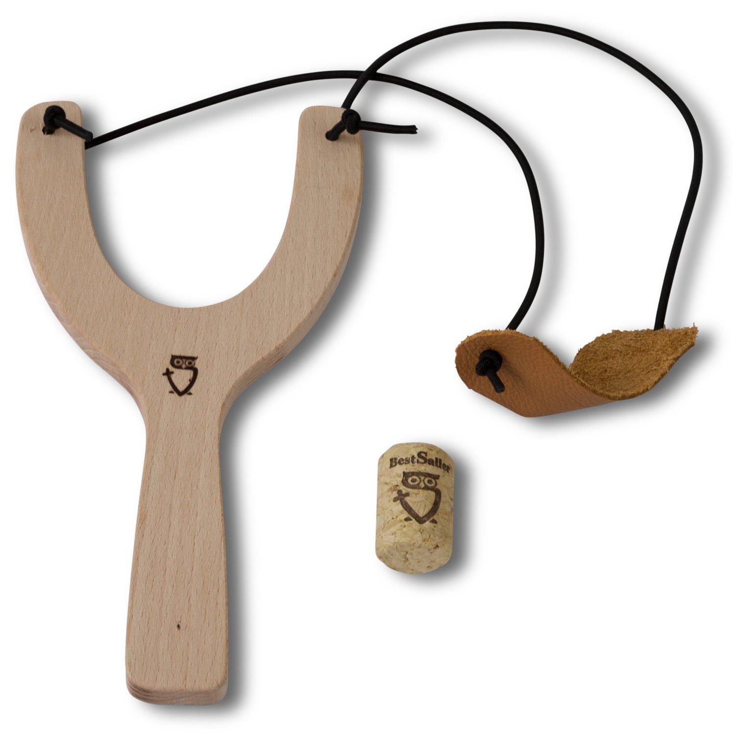 BestSaller Kinderbogenset Korken-Schleuder (Katschi, Zwille) (0-tlg), Holz + 1 BS-Korken