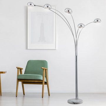 etc-shop Stehlampe, Leuchtmittel nicht inklusive, Stehleuchte Standlampe Stehlampe Chrom Wohnzimmer Modern