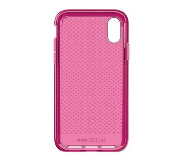 Tech21 Handyhülle Tech21 EVO Check Cover 3m Aufprall-Schutz Hülle Hard-Case für Apple iPhone X XS 14,73 cm (5,8 Zoll), Farbe Pink mit Karomuster