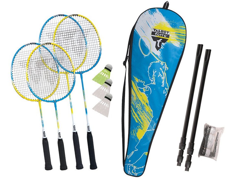 Badmintonschläger Schildkröt 449415 - Talbot-Torro Badminton-Set Family, 4-Player Set...