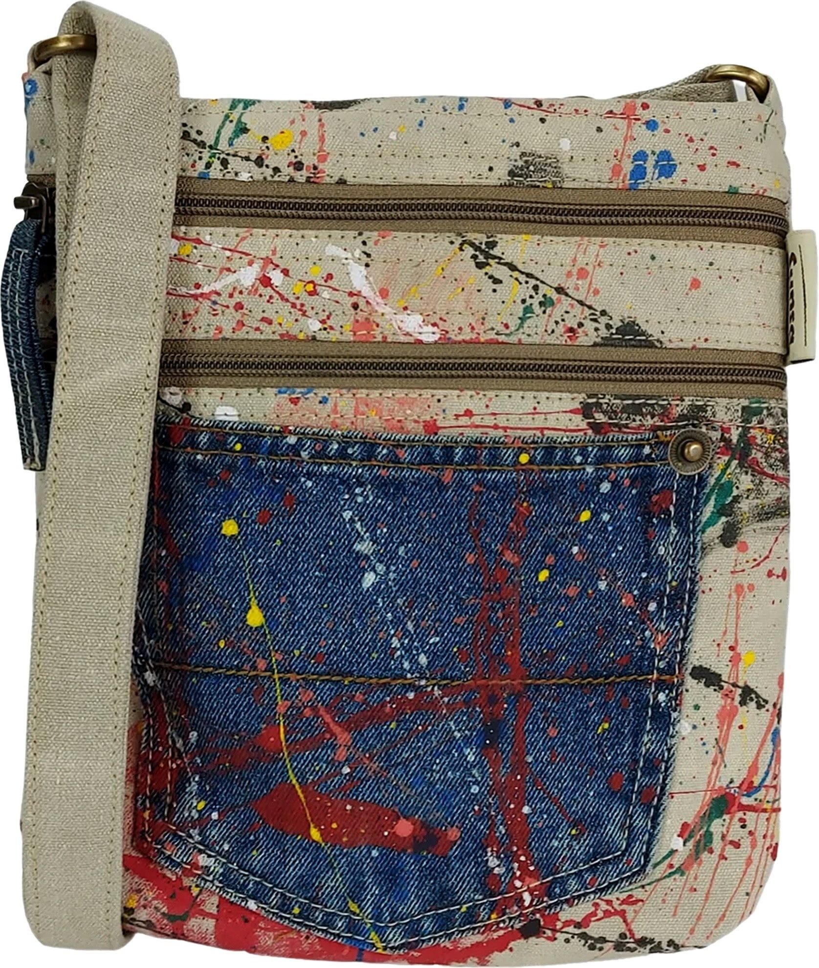 Sunsa Schultertasche Sunsa Umhängetasche Schultertasche Canvas (Schultertasche), Damen Umhängetasche, Schultertasche Canvas, mehrfarbig ca. 24cm