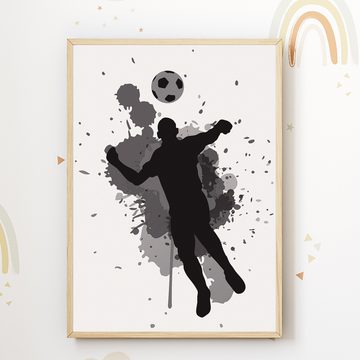 Tigerlino Poster Jungen Fußball Bilder 3er Set Kinderzimmer Fußballspieler Wandbilder