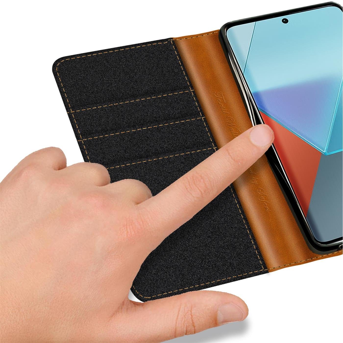 CoolGadget Handyhülle Flip Case Wallet Cover Book Tasche für Xiaomi Redmi Note 13 Pro 5G 6,67 Zoll, Handy Tasche mit Kartenfach Book Schutzhülle – Bild 4 von 5