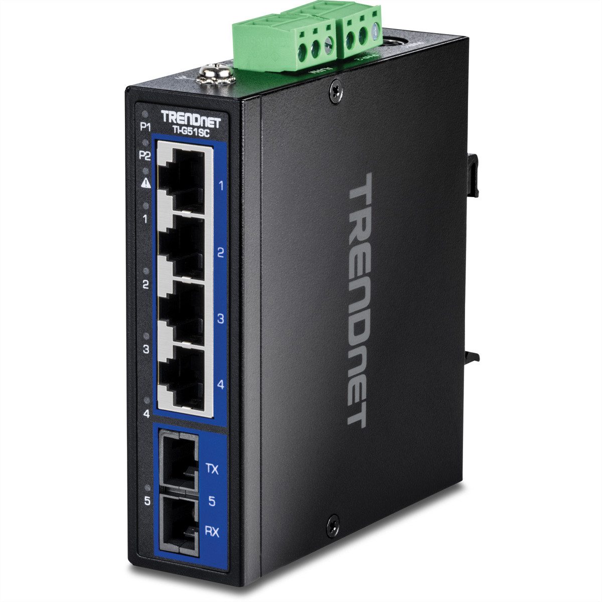 TI-G51SC 5-Port Gigabit Switch Industrial DIN-Rail mit MM SC-Port Netzwerk-Switch