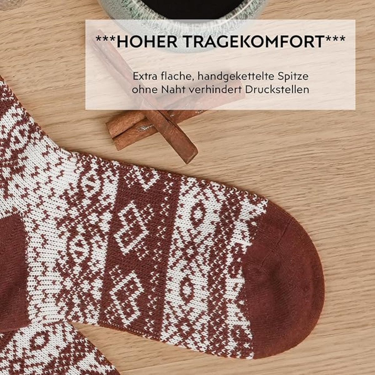 FOOTNOTE Norwegersocken Eliot (2-Paar) grau und rot, 40% Wolle